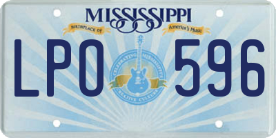 MS license plate LPO596