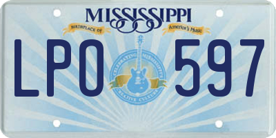 MS license plate LPO597