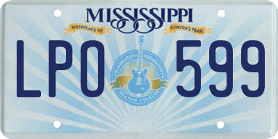 MS license plate LPO599