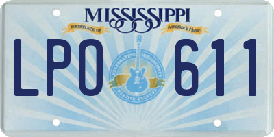 MS license plate LPO611