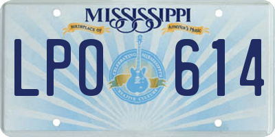 MS license plate LPO614