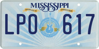 MS license plate LPO617