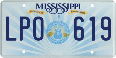 MS license plate LPO619