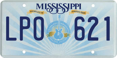 MS license plate LPO621