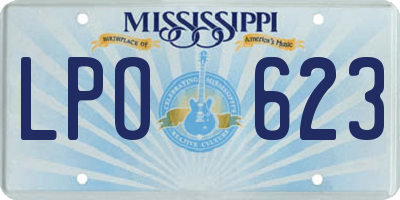 MS license plate LPO623
