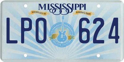 MS license plate LPO624