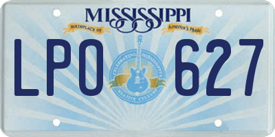 MS license plate LPO627