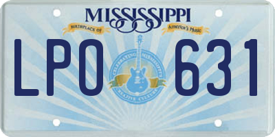 MS license plate LPO631