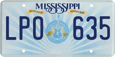 MS license plate LPO635