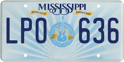 MS license plate LPO636