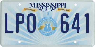 MS license plate LPO641