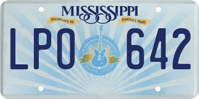 MS license plate LPO642