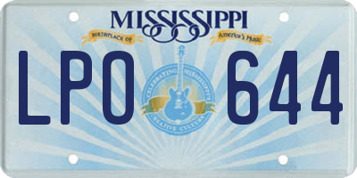 MS license plate LPO644
