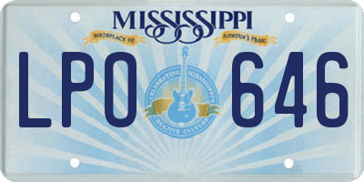 MS license plate LPO646