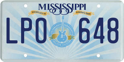 MS license plate LPO648