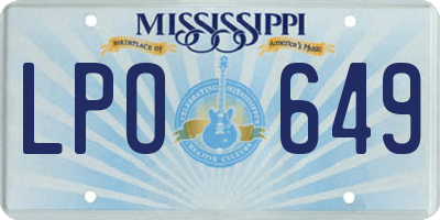 MS license plate LPO649