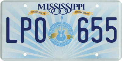 MS license plate LPO655
