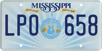MS license plate LPO658
