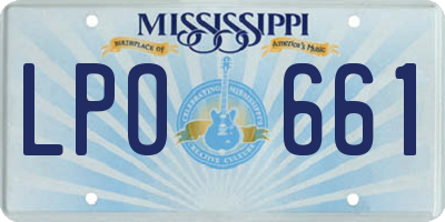MS license plate LPO661
