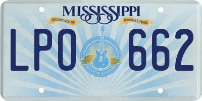 MS license plate LPO662