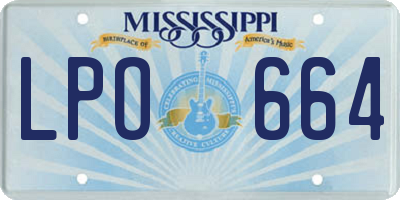 MS license plate LPO664