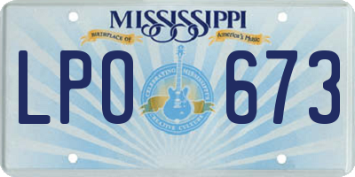 MS license plate LPO673