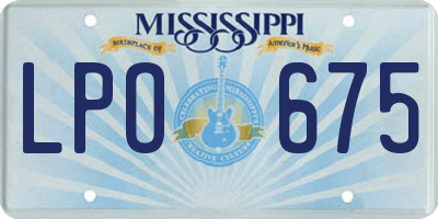MS license plate LPO675