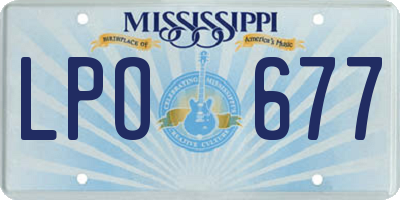 MS license plate LPO677