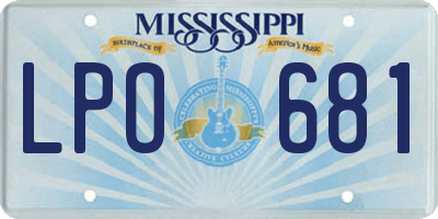 MS license plate LPO681