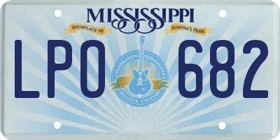 MS license plate LPO682