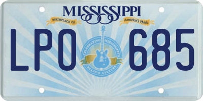 MS license plate LPO685