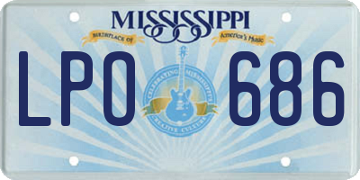 MS license plate LPO686