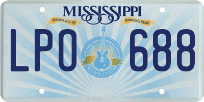 MS license plate LPO688