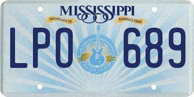 MS license plate LPO689