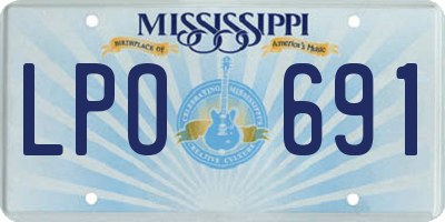 MS license plate LPO691