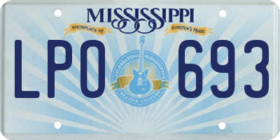 MS license plate LPO693