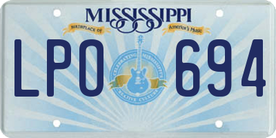 MS license plate LPO694