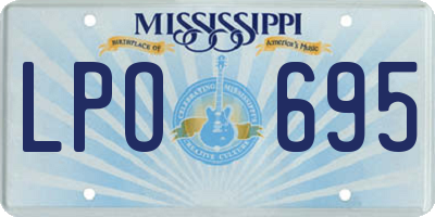 MS license plate LPO695