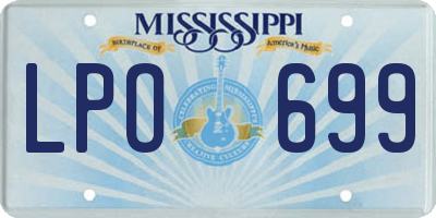 MS license plate LPO699