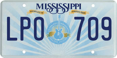MS license plate LPO709