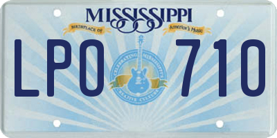 MS license plate LPO710