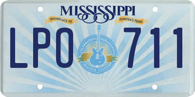 MS license plate LPO711