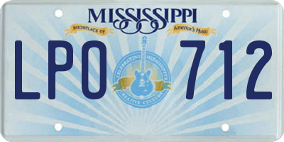 MS license plate LPO712