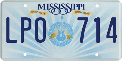MS license plate LPO714