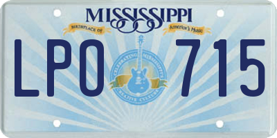 MS license plate LPO715