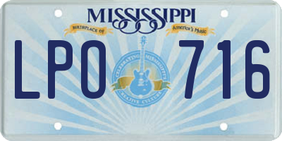 MS license plate LPO716