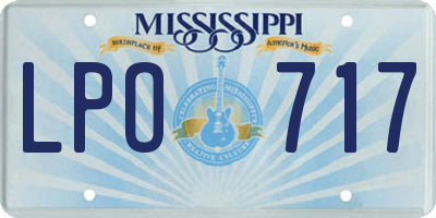 MS license plate LPO717
