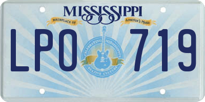 MS license plate LPO719