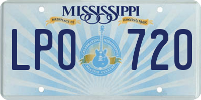 MS license plate LPO720