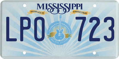 MS license plate LPO723